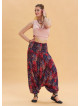 Red Bohemian Shalwar with Elastic Waist and Gipe Detail 4536